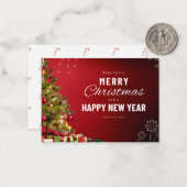 Silvesterflachkarte Mitteilungskarte (Vorderseite/Rückseite Beispiel)