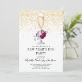 Silvesterglass-Party Einladung (Stehend Vorderseite)