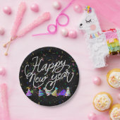 Silvesterhüte und Konfetti Neujahr Pappteller (Party)