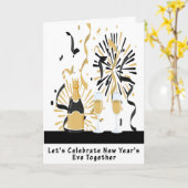 Silvesterkarte zum gemeinsamen Feiern Karte (Gelbe Blume)