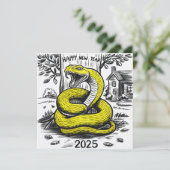 Silvesterkartenschlange 2025 feiertagskarte (Stehend Vorderseite)