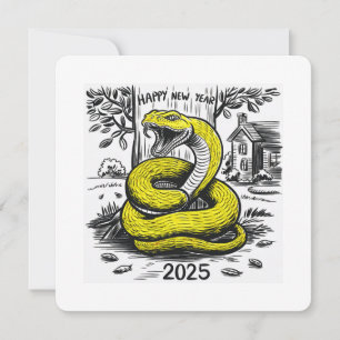 Silvesterkartenschlange 2025 feiertagskarte
