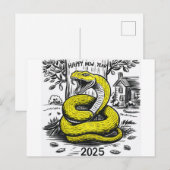 Silvesterkartenschlange 2025 feiertagspostkarte (Vorne/Hinten)