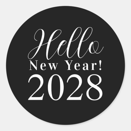 Silvesterklassik Schwarz und Weiß Runder Aufkleber (Vorderseite)