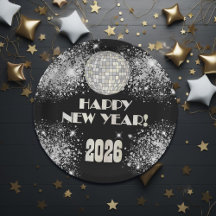 Silvesterparty 2026 Schwarz Silber Glitter