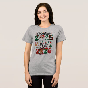 Silvesterparty Abschied 2025 Hallo 2026 Tri-Blend Shirt