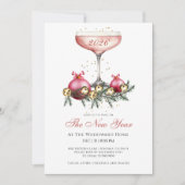 Silvesterparty Champagner  Einladung (Vorderseite)