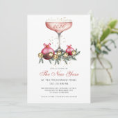 Silvesterparty Champagner  Einladung (Stehend Vorderseite)