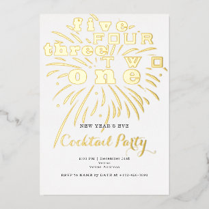Silvesterparty Countdown Modern Festlich  Folieneinladung