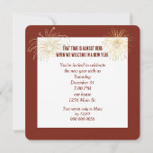 Silvesterparty-Countdown-Uhr Einladung (Rückseite)