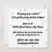 Silvesterparty Einladung (Rückseite)