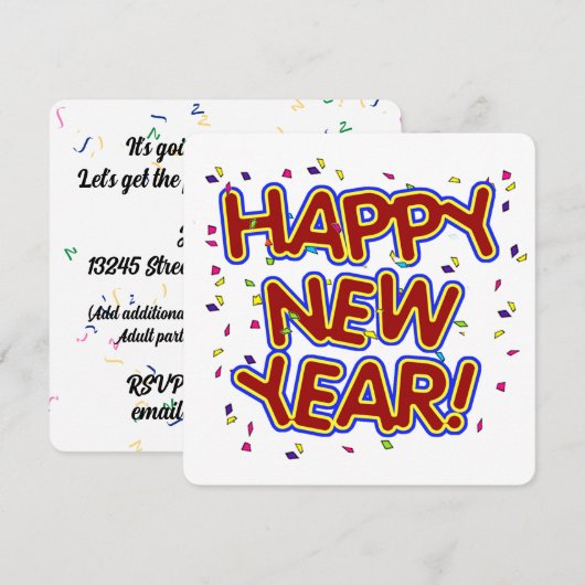 Silvesterparty Einladung (Vorne/Hinten)
