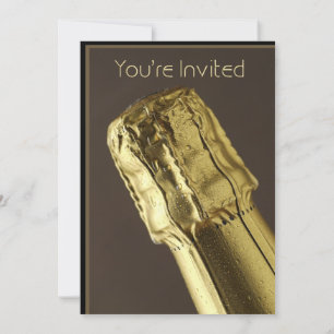 Silvesterparty-Einladung Champagnerflasche Einladung