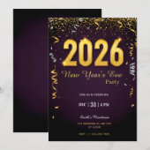 Silvesterparty-Einladung | NYE-Feier Einladung (Vorne/Hinten)