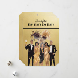 Silvesterparty-Einladung Schwarz und Gold Feiertagskarte