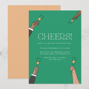 Silvesterparty-Einladung zum Champagner-Toast Einladung