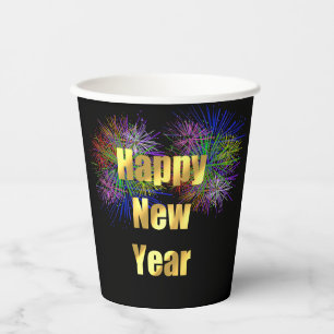 Silvesterparty Feuerwerk Pappbecher
