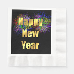 Silvesterparty Feuerwerk Serviette