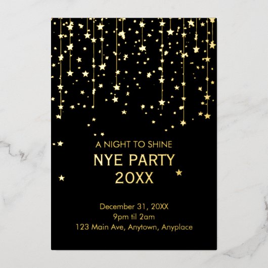 Silvesterparty Folieneinladung (Vorderseite)