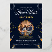 Silvesterparty Folieneinladung (Rückseite)
