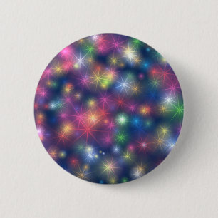 Silvesterparty Glitzer Sterne Button
