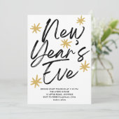 Silvesterparty Handschriftlich Einladung (Stehend Vorderseite)