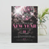 Silvesterparty in Rosa Einladung (Stehend Vorderseite)