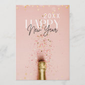 Silvesterparty mit Pink Champagner Einladung (Vorderseite)