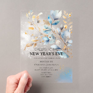 Silvesterparty mit Wasserfarben Acryleinladungen