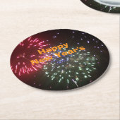 Silvesterparty Runder Pappuntersetzer (Angewinkelt)