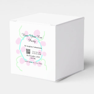 Silvesterparty-Scan-QR-RSVP-Name-pink-blau Geschenkschachtel