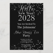 Silvesterparty Schwarz und Silber Glitter
