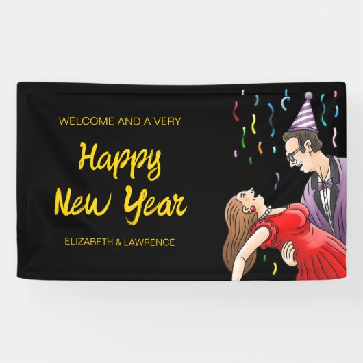 Silvesterparty Willkommen Banner (Horizontal)