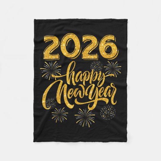 Silvesterpartybedarf 2026 Frohes Neues Jahr F Fleecedecke (Vorderseite)
