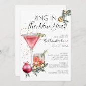 Silvesterring im neuen Jahr Einladung (Vorne/Hinten)