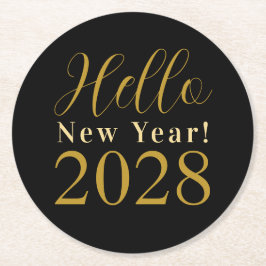 Silvesterschwarz-Party Runder Pappuntersetzer