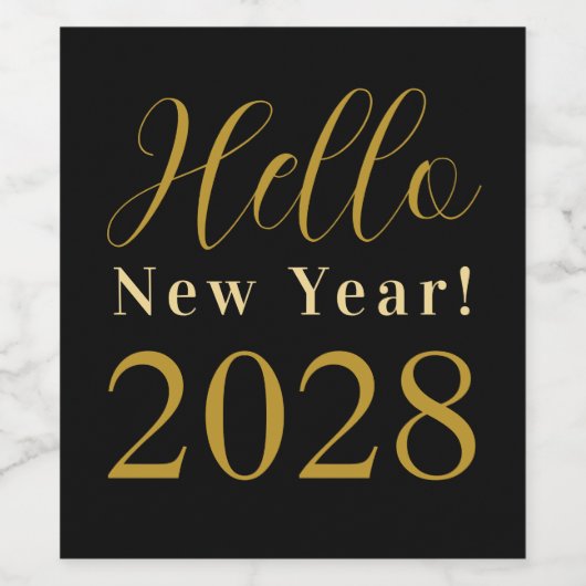 Silvesterschwarz-Party Weinetikett (Einzelnes Label)