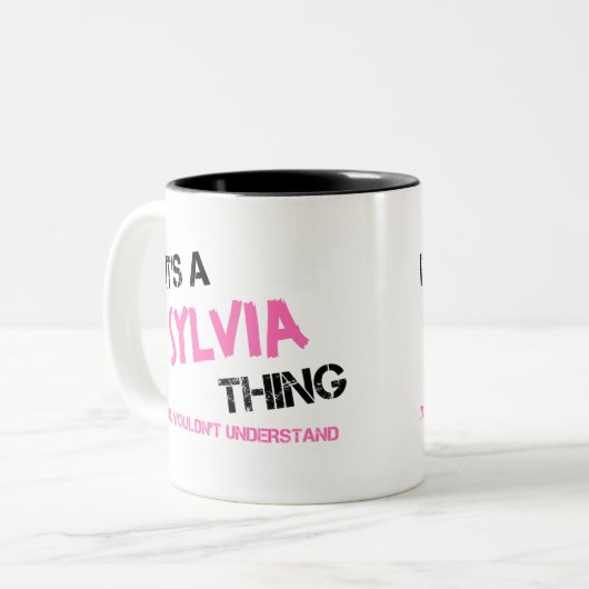 Silvia, was man nicht verstehen würde zweifarbige tasse (Vorderseite Links)