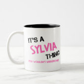 Silvia, was man nicht verstehen würde zweifarbige tasse (Links)