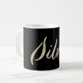 Silvia white gold Handwriting Tasse Kaffeetasse (Vorderseite Links)