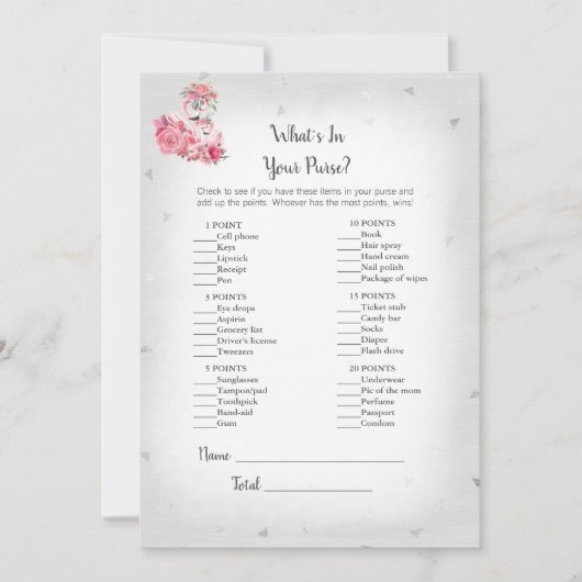 Silvr Flamingo Ballerina Was steckt in deinem Spie Einladung (Vorderseite)