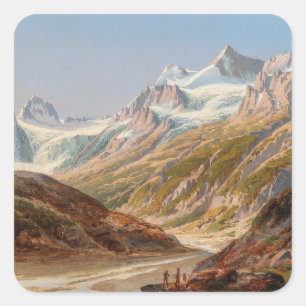 Silvretta Berglandschaft - Ignaz Dorn Quadratischer Aufkleber