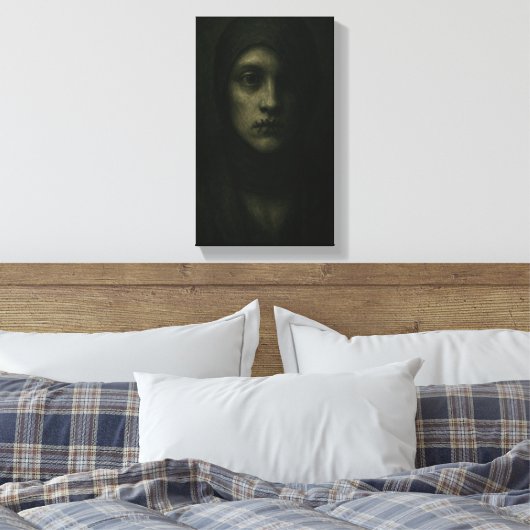 Silziertes Soul - Dunkles Symbolisches Portrait Leinwanddruck (Insitu (Schlafzimmer))