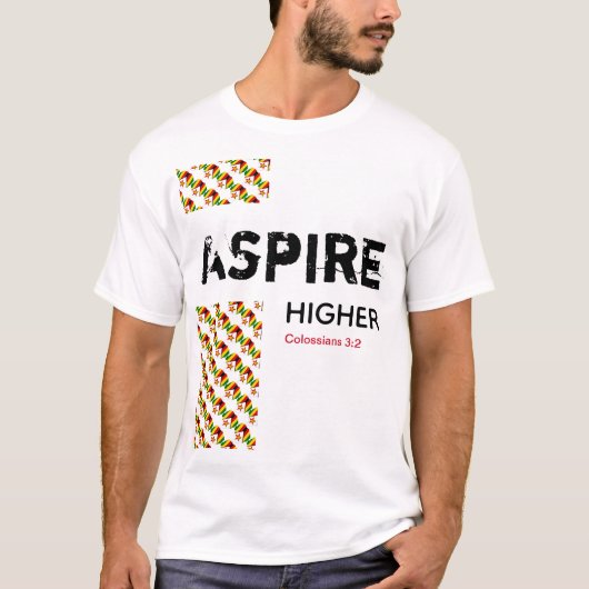 Simbabwe ASPIRE HIGHER Christliche Schrift T-Shirt (Vorderseite)