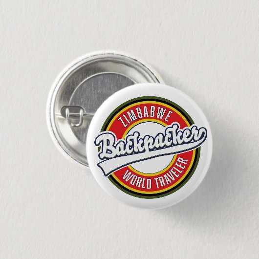 Simbabwe Backpacker World Traveller Logo. Button (Vorne & Hinten)