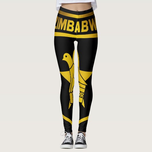 Simbabwe-Emblem Leggings (Vorderseite)