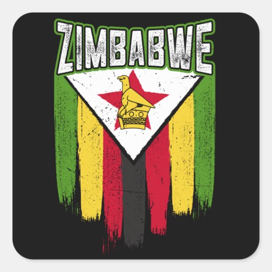 Simbabwe Flag Gift Idea simbabwean Quadratischer Aufkleber (Vorderseite)