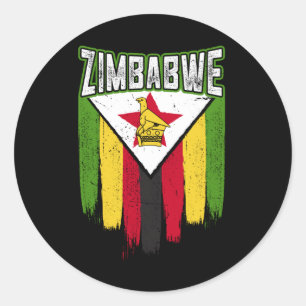Simbabwe Flag Gift Idea simbabwean Runder Aufkleber