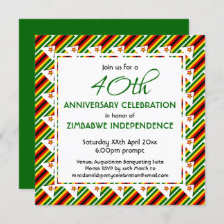 SIMBABWE FLAG JEDES JAHR ODER JEDES EREIGNIS indiv Einladung