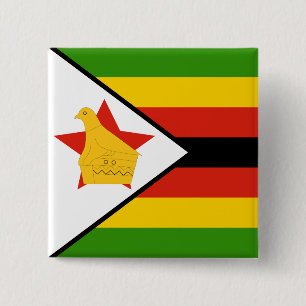 Simbabwe-Flagge Button